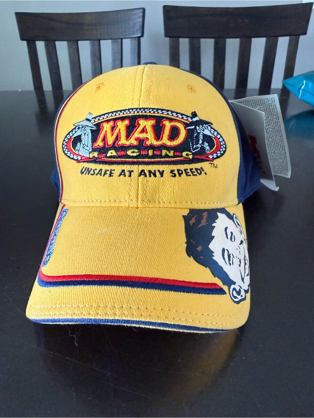 Chase Authentics Yellow and Navy spy vs. Spy MAD Magazine Racing cap
